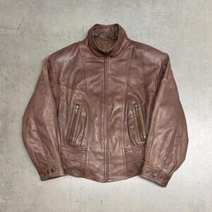 Vintage Adventure Bound Wilsons Leather Jacket Mens Small Brown Lined 90s